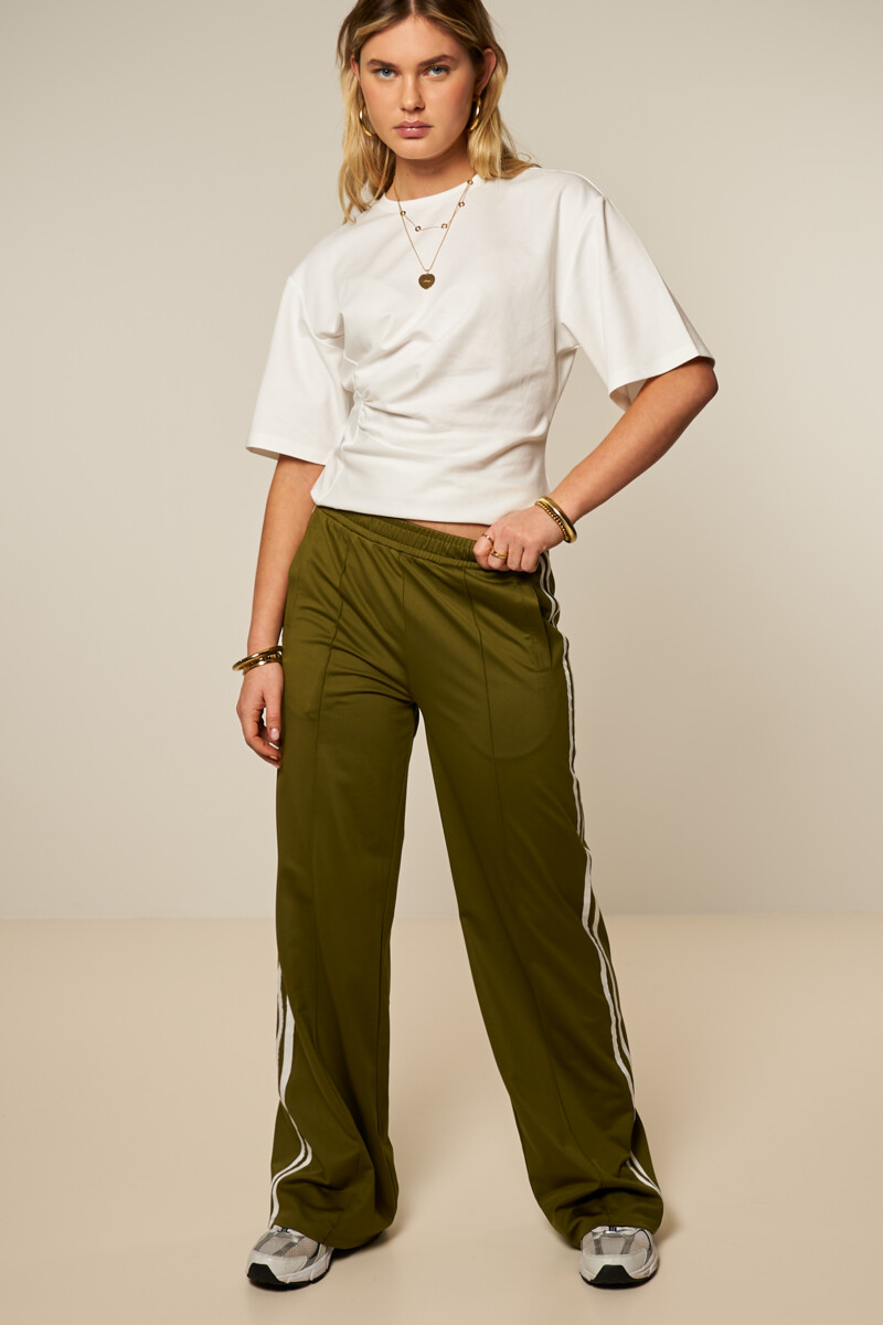 White T-shirt with pleated detail | My Jewellery