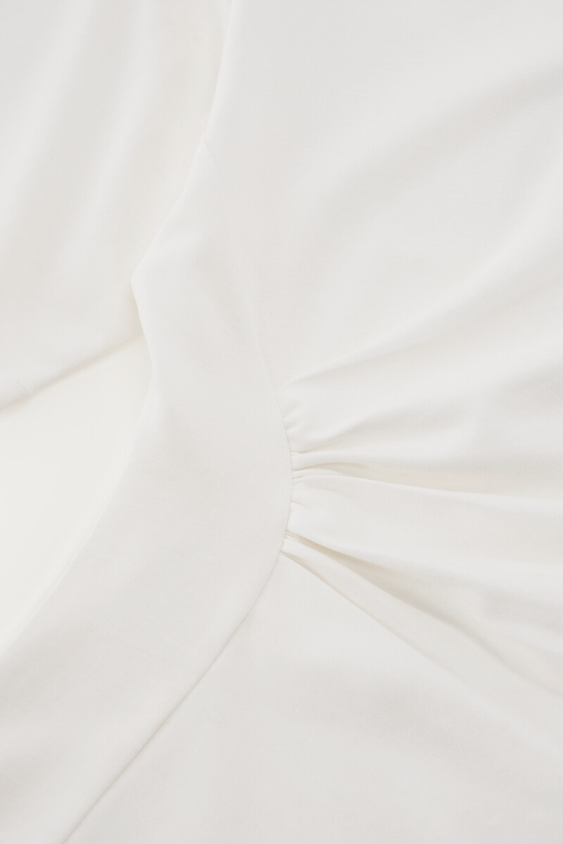 White T-shirt with pleated detail | My Jewellery