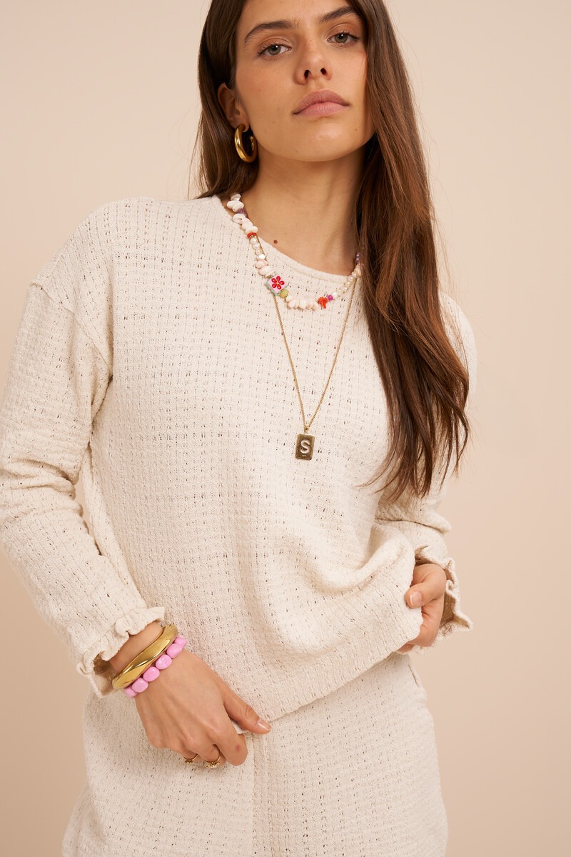 White top with ajour and ruffles | My Jewellery