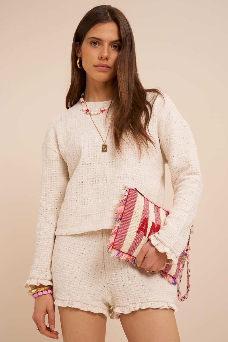 White top with ajour and ruffles | My Jewellery