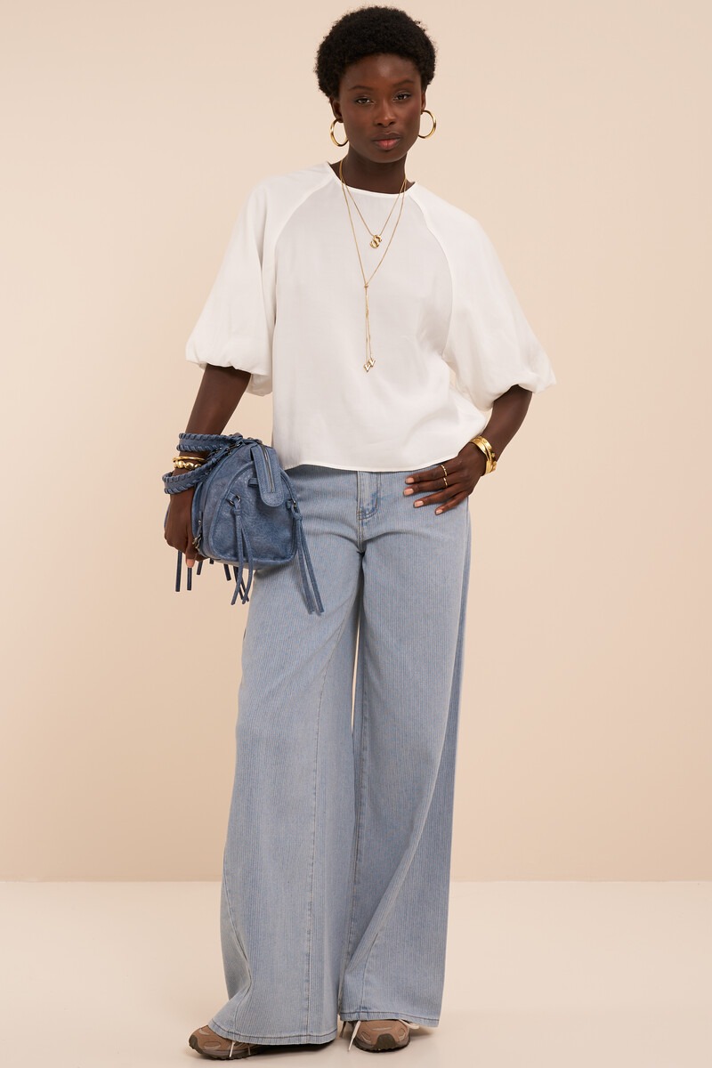 White Top with Balloon Sleeves | My Jewellery