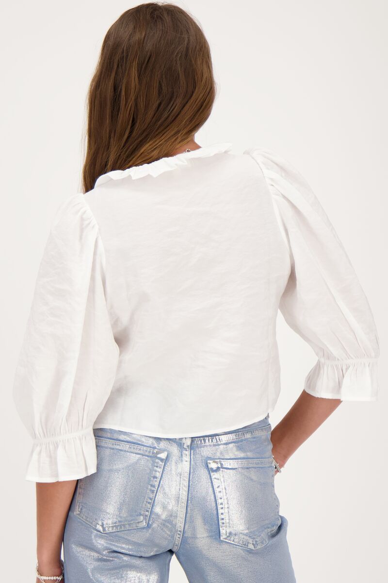White top with bows and ruffled collar | My Jewellery