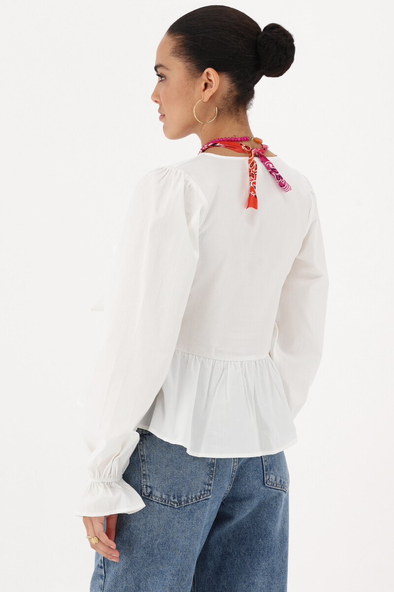 White top with bows & peplum | My Jewellery