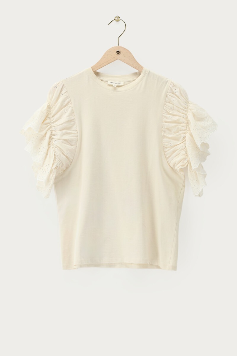 Tee with Broderie Anglaise Sleeves | My Jewellery