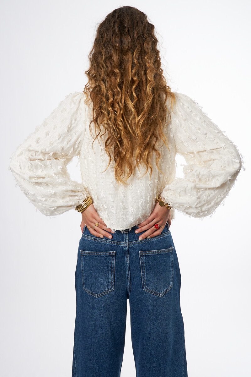 White long sleeve top with tassels | My Jewellery