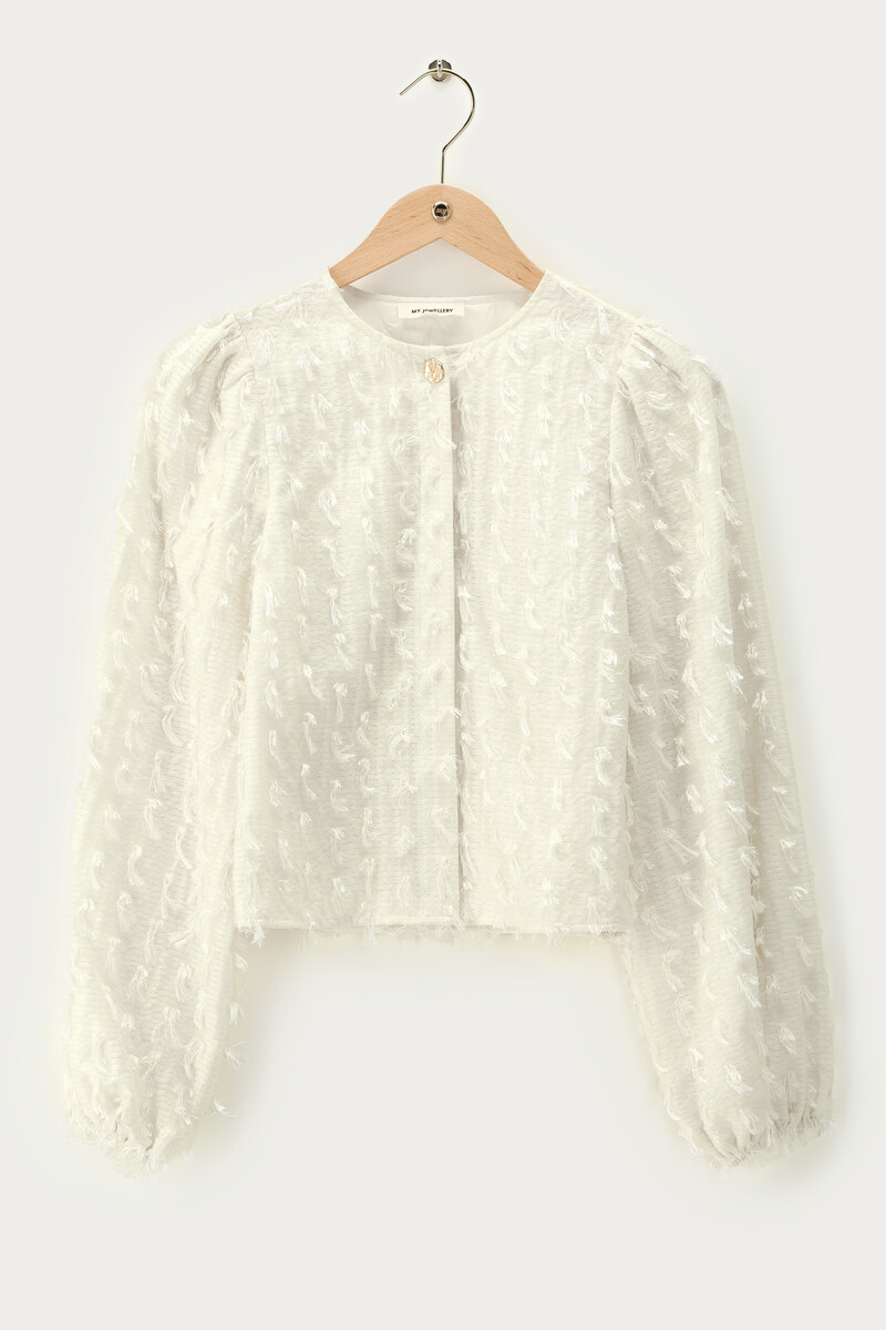 White long sleeve top with tassels | My Jewellery