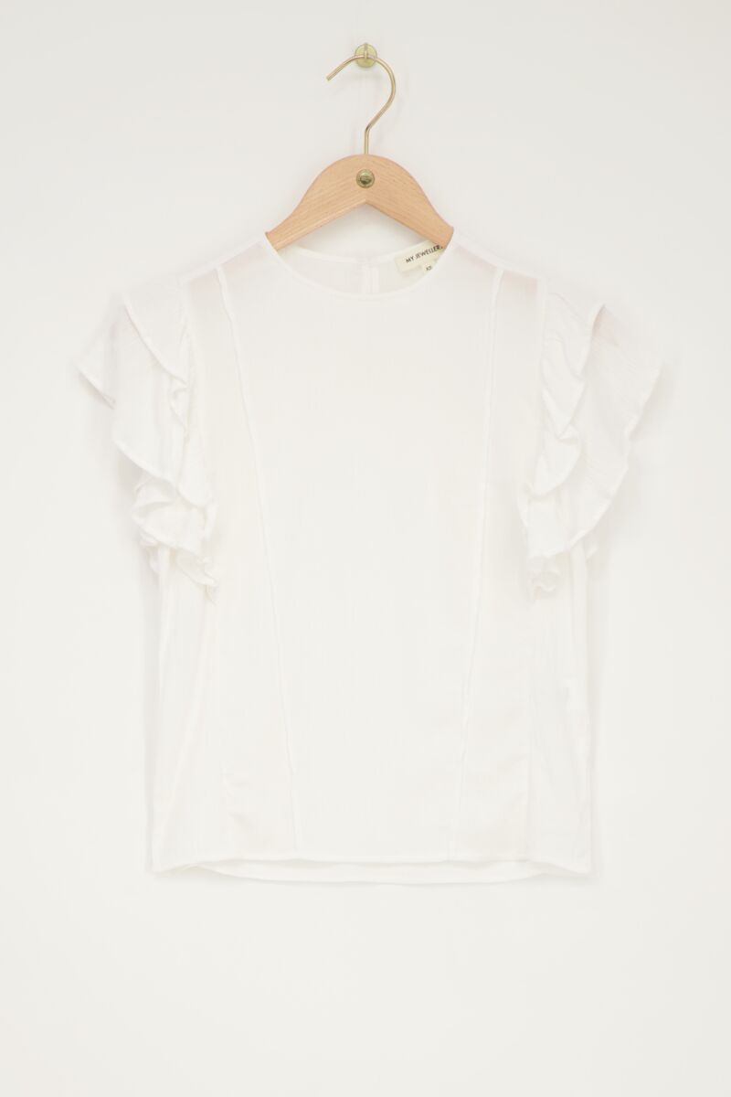 White top with ruffles and pintuck | My Jewellery