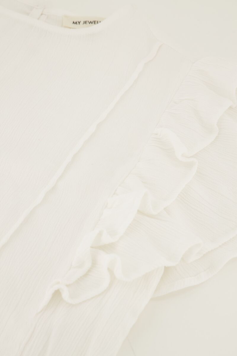 White top with ruffles and pintuck | My Jewellery