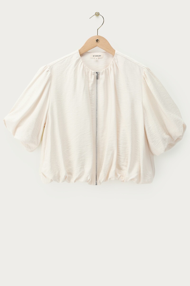 White top with short balloon sleeves | My Jewellery
