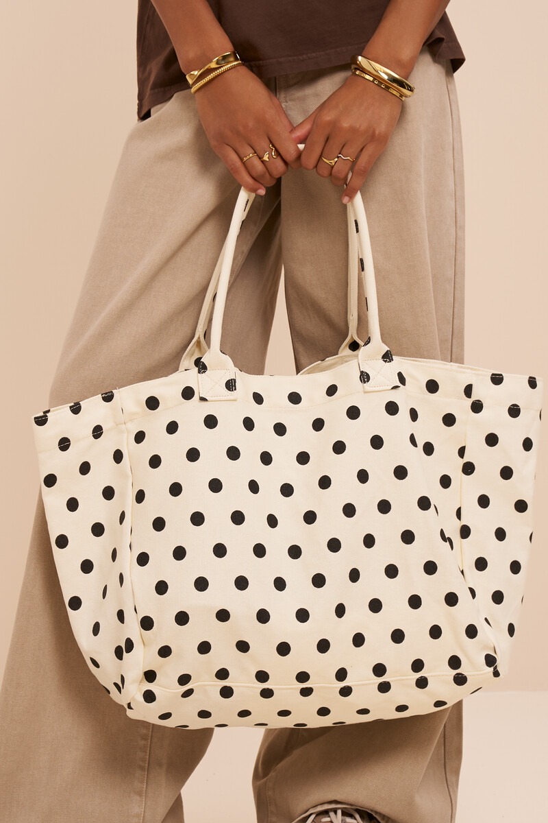White tote bag with polka dot | My Jewellery