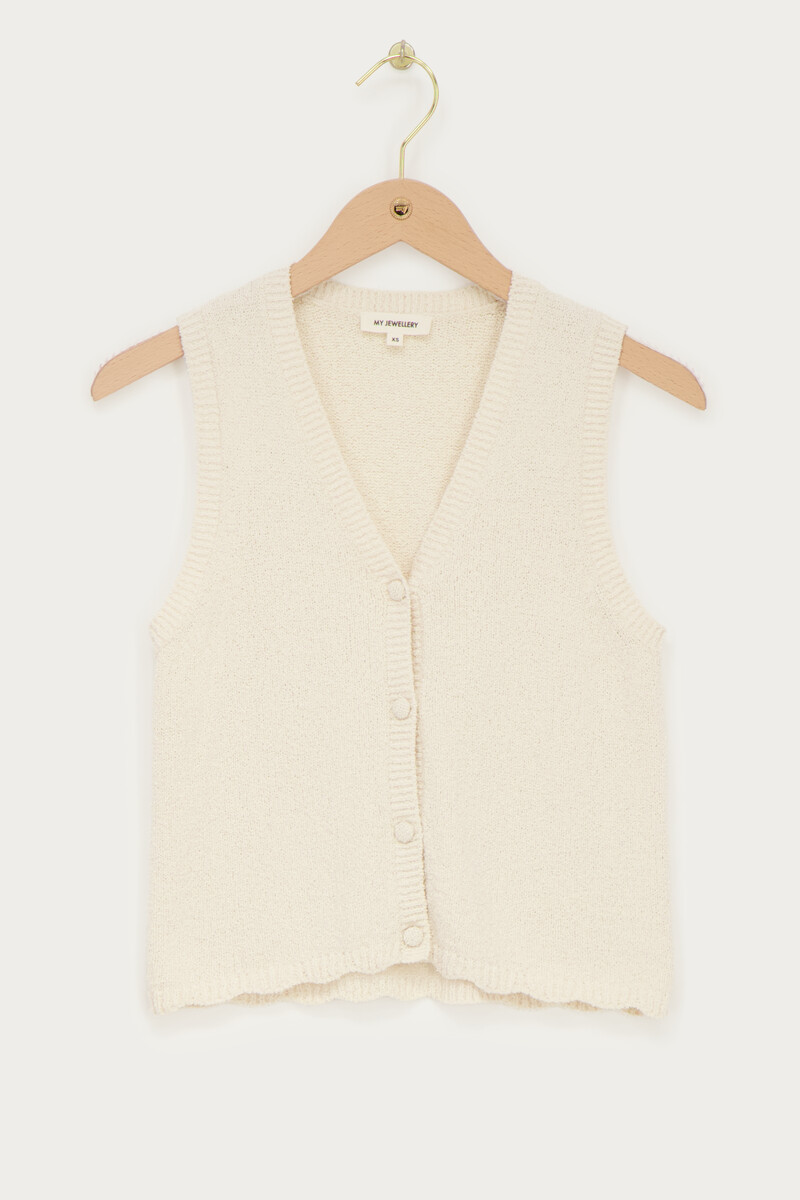 White vest with scalloped edge | My Jewellery