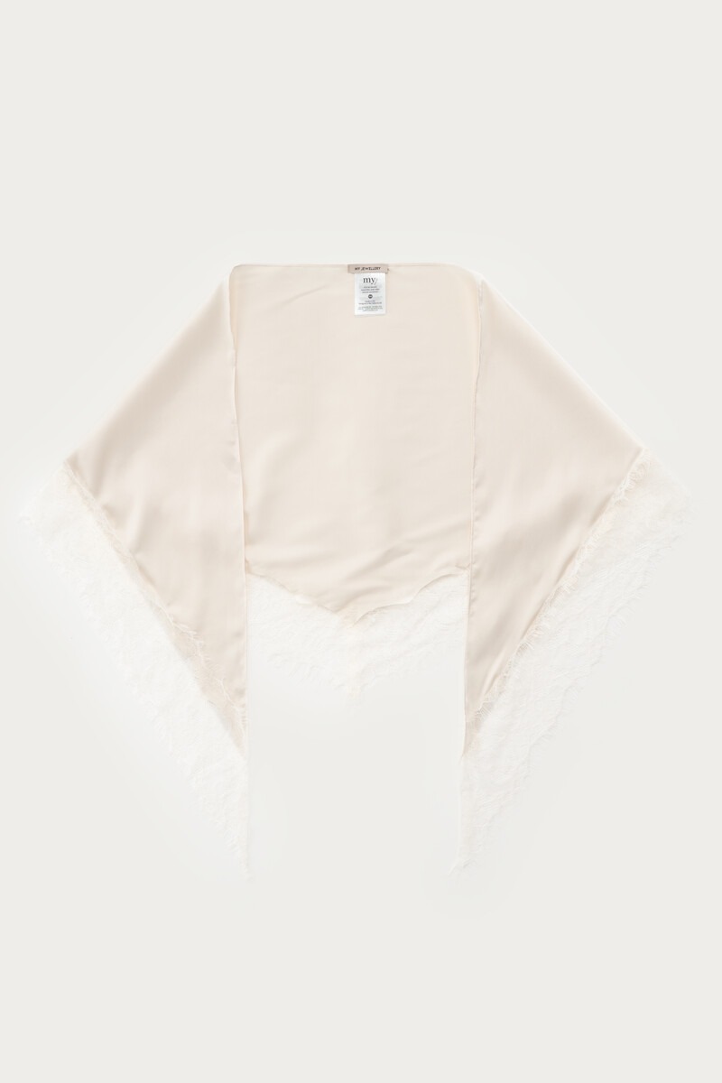 White wrap scarf in satin look | My Jewellery