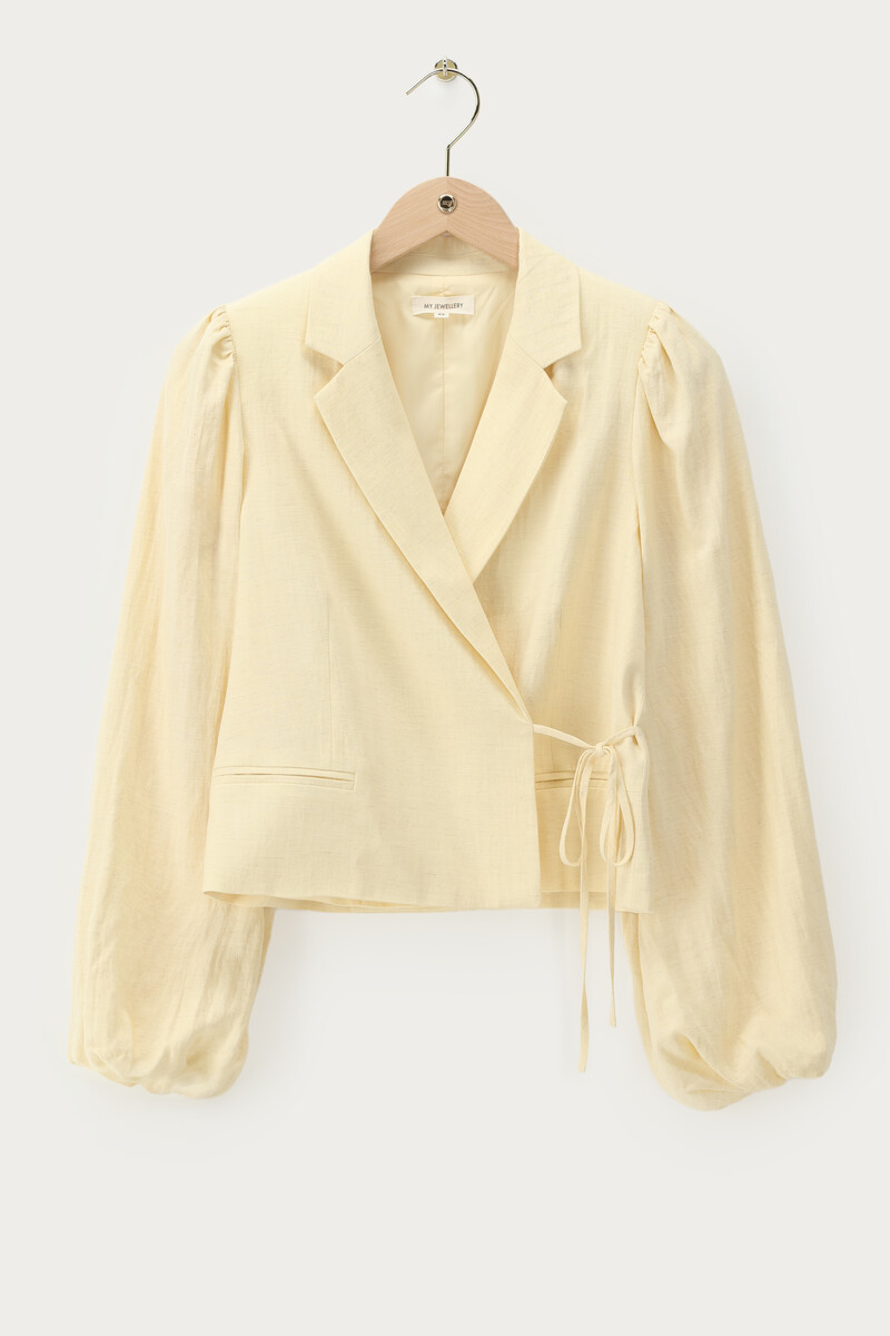 Yellow blazer with puff sleeves | My Jewellery
