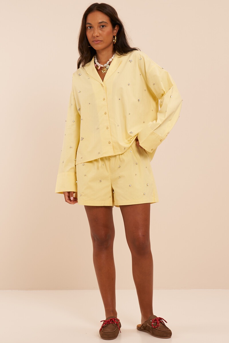 Yellow blouse with rhinestones | My Jewellery