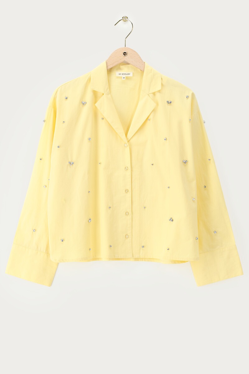 Yellow blouse with rhinestones | My Jewellery