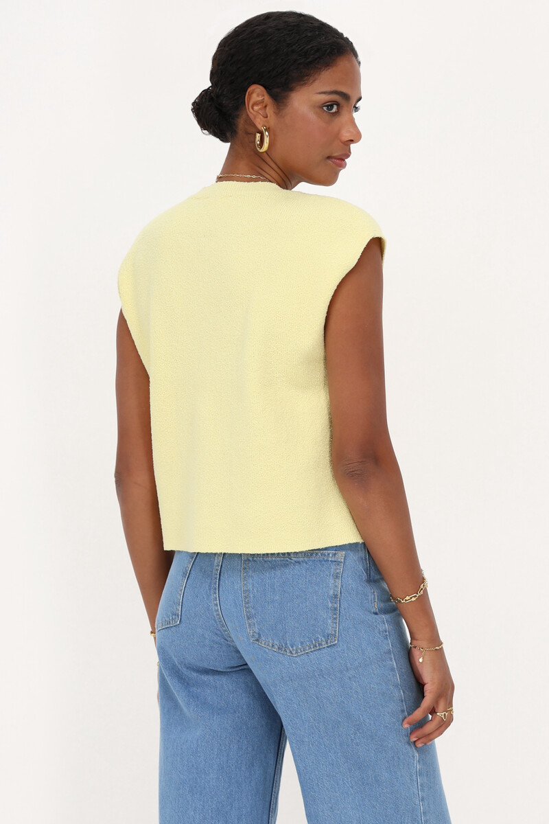Yellow bouclé gilet | My Jewellery