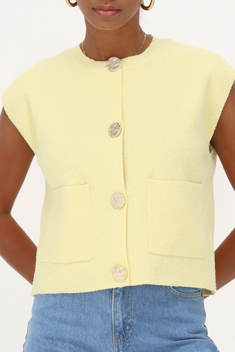 Yellow bouclé gilet | My Jewellery