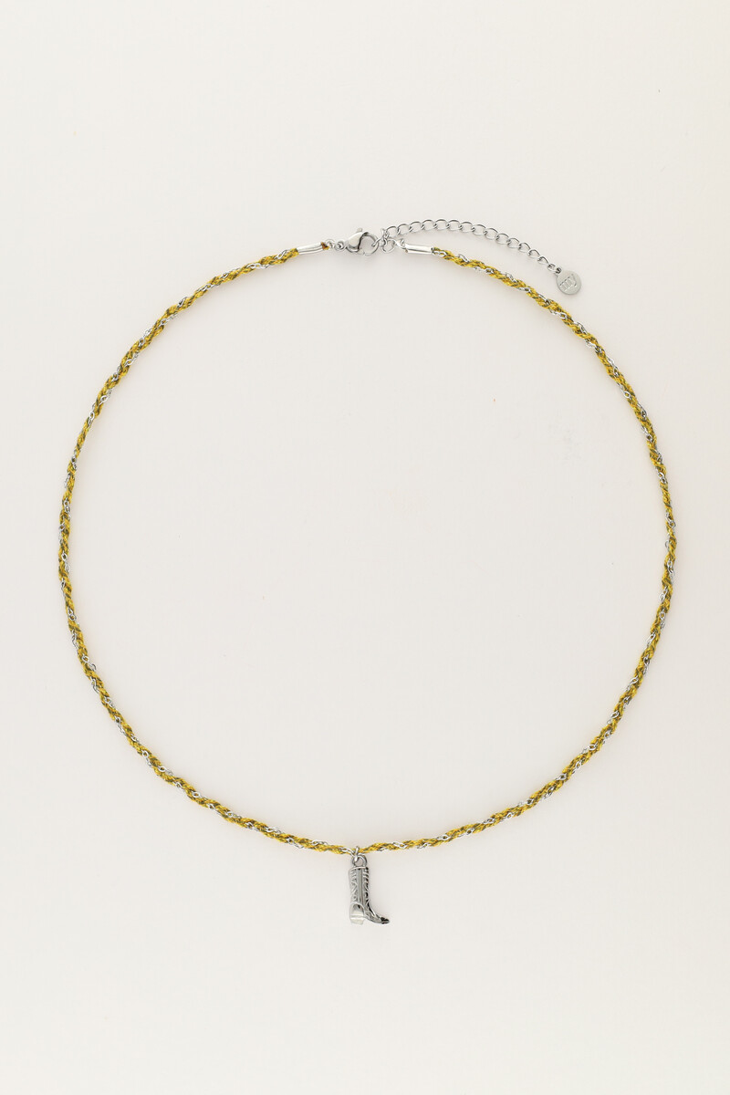 Sunrocks gele koord ketting met laars