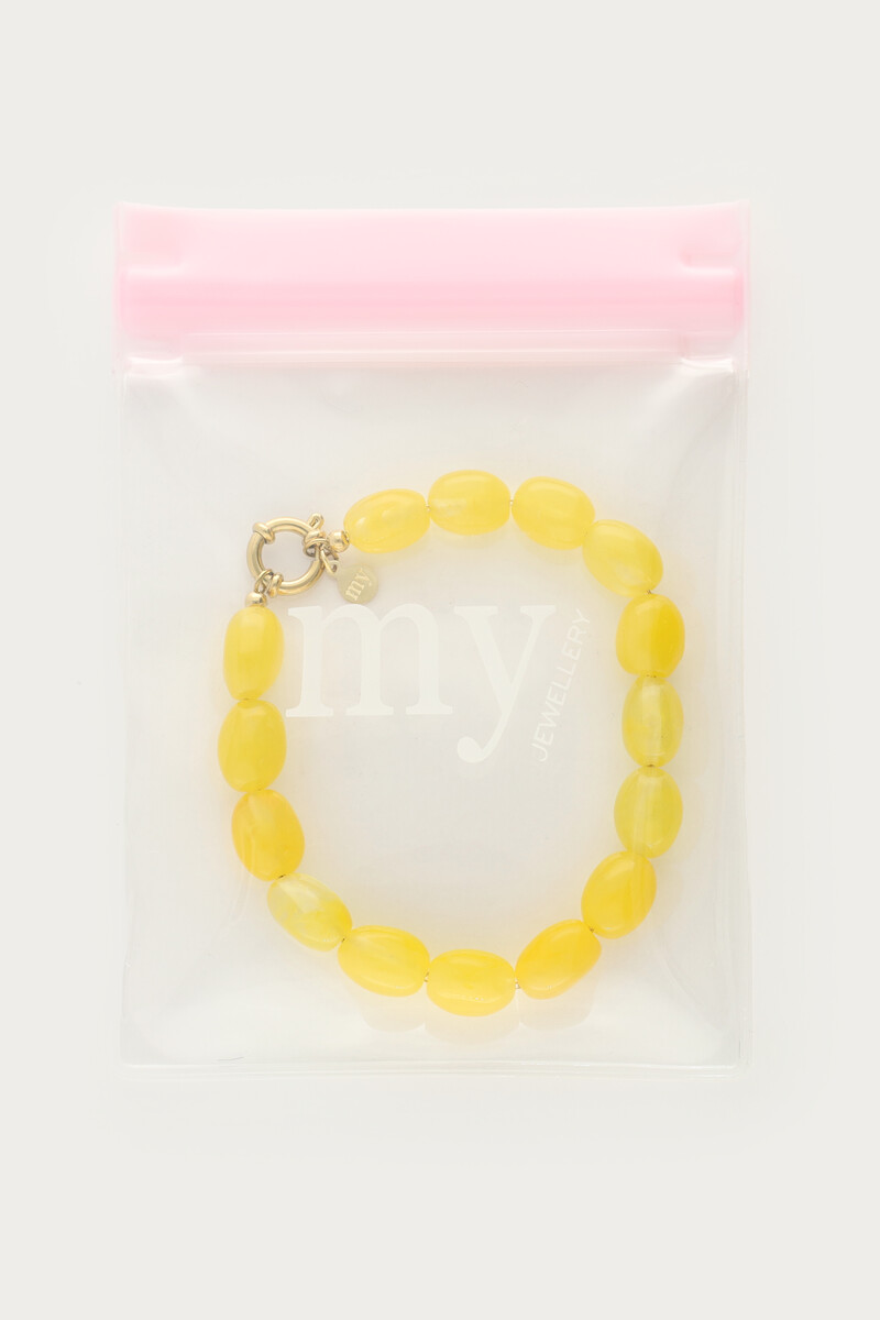 Yellow minimalist beaded bracelet | My Jewellery