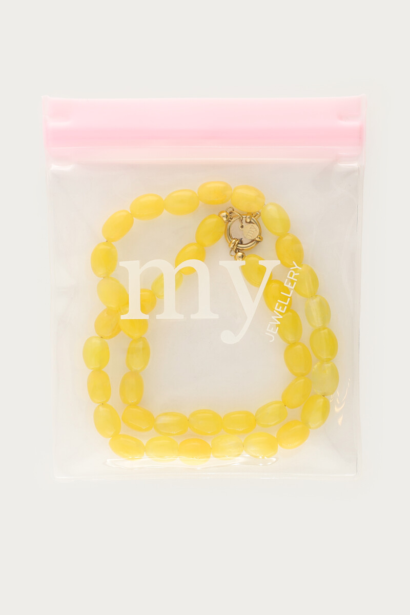 Yellow minimalist beaded necklace | My Jewellery