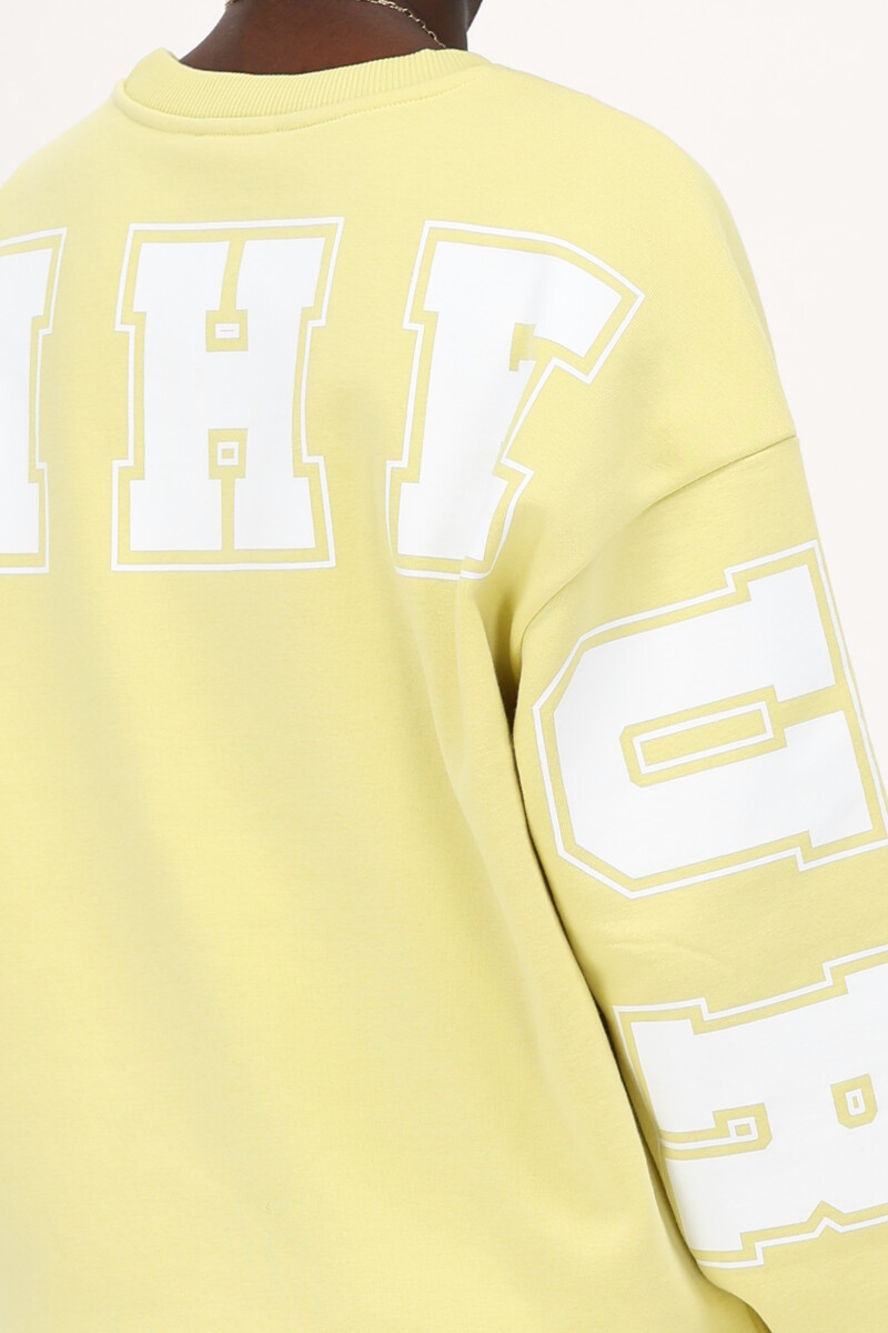 Yellow oversized sweatshirt "Bonheur" | My Jewellery