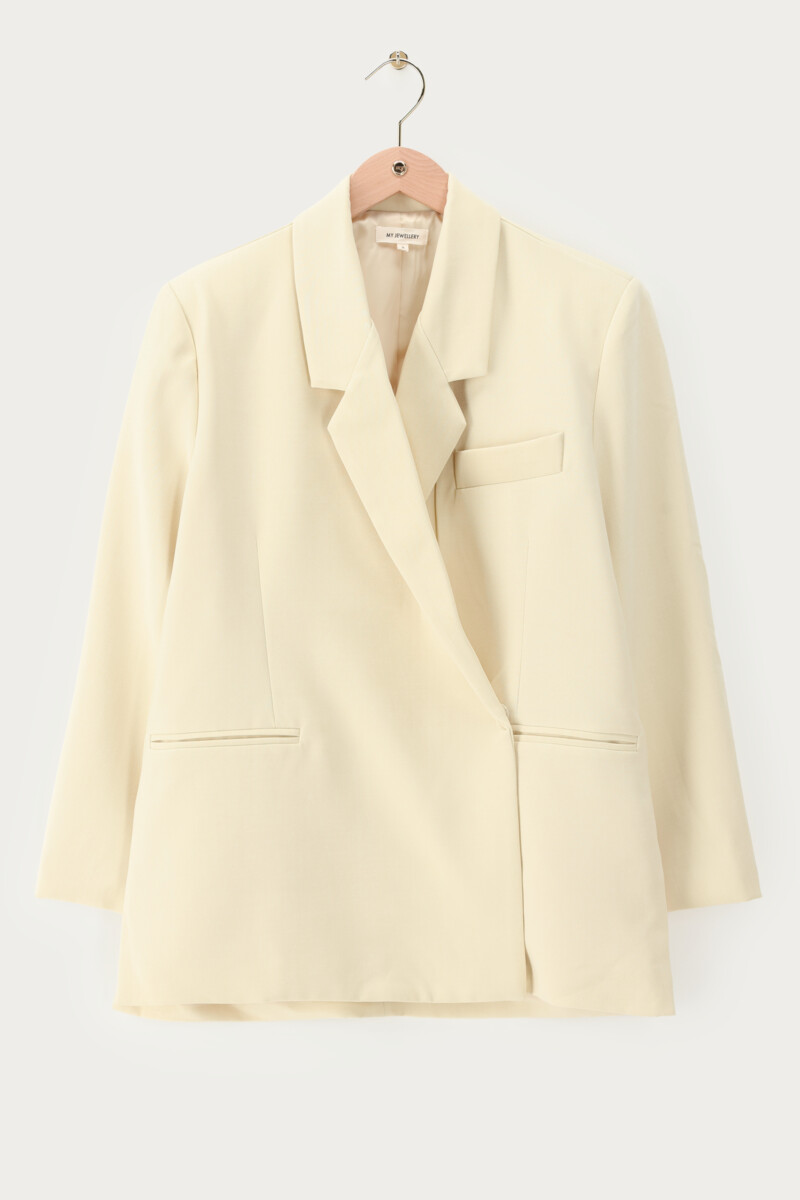 Yellow oversized blazer with overlap | My Jewellery