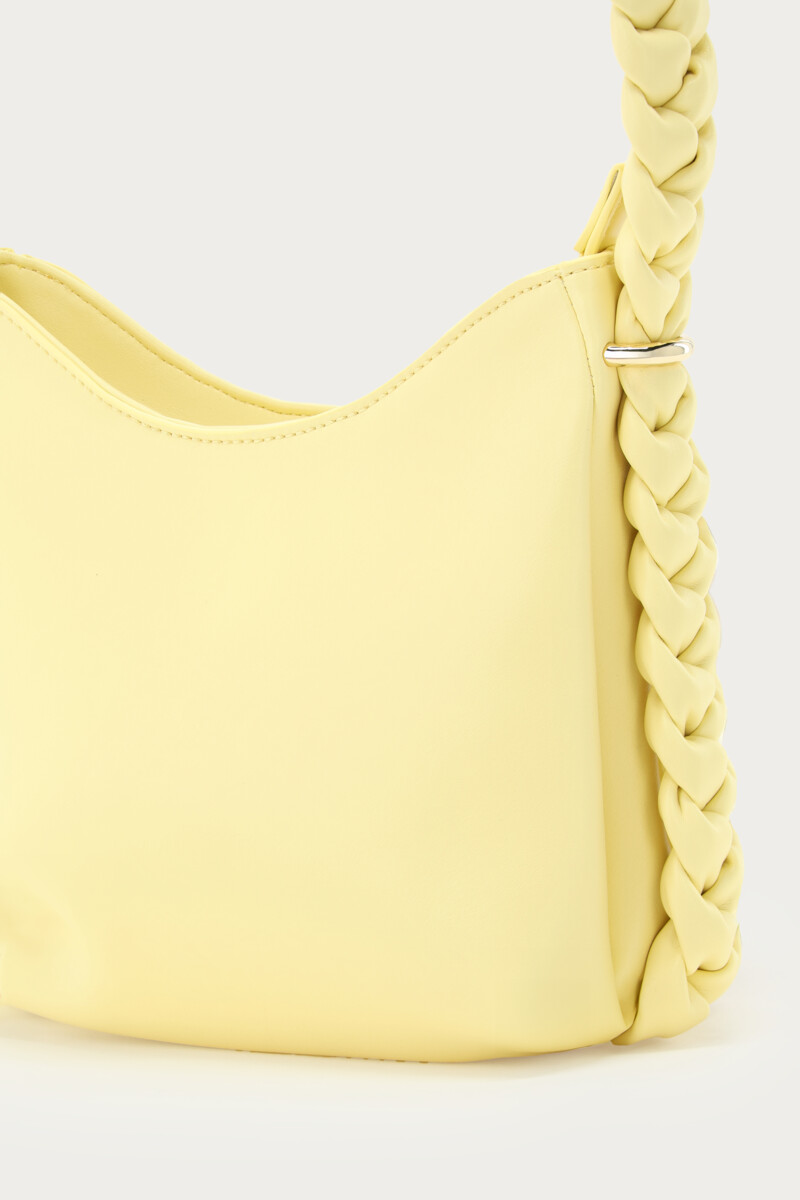 Yellow shoulder bag with braided detail | My Jewellery