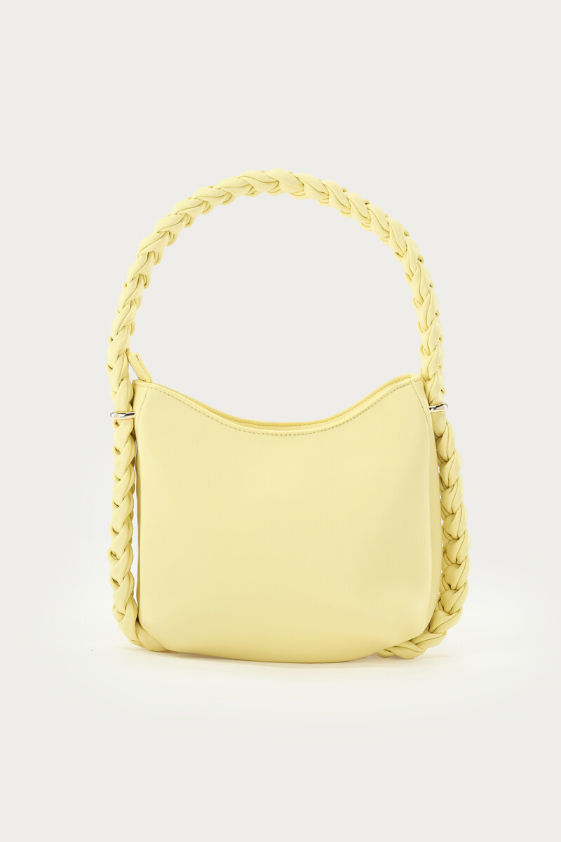 Yellow shoulder bag with braided detail | My Jewellery