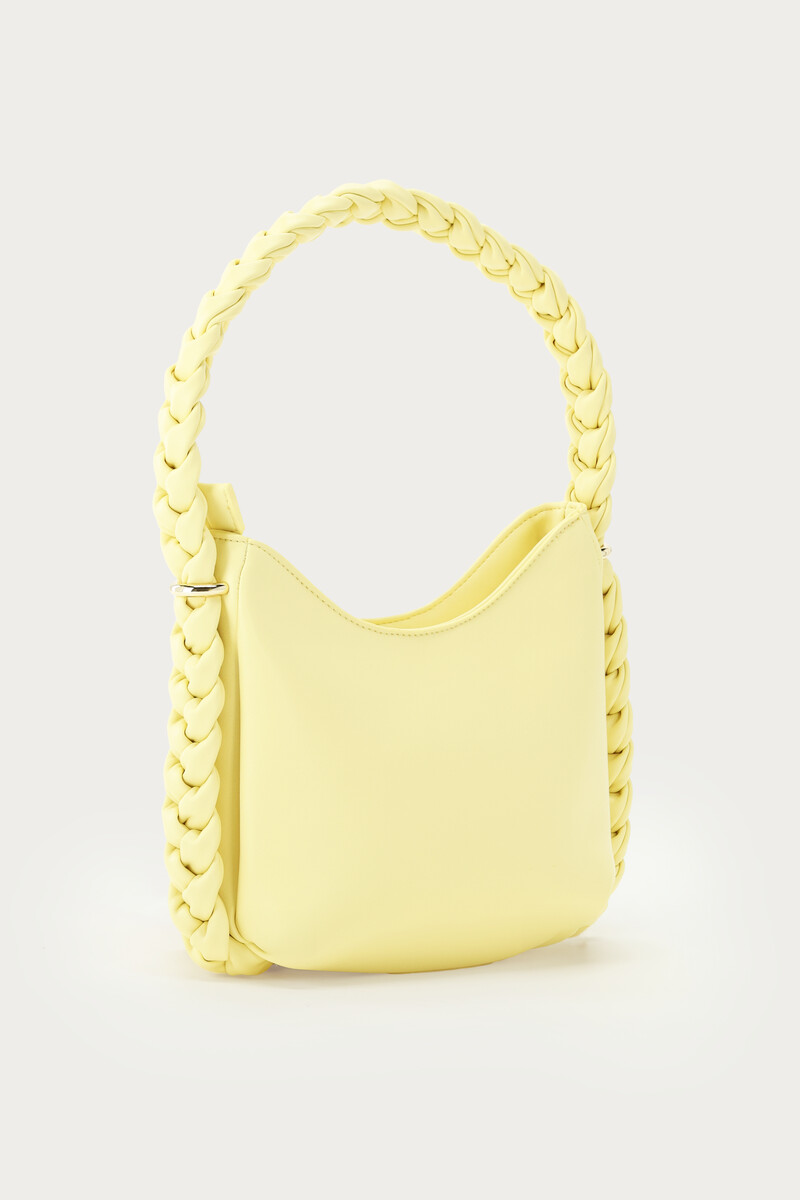 Yellow shoulder bag with braided detail | My Jewellery