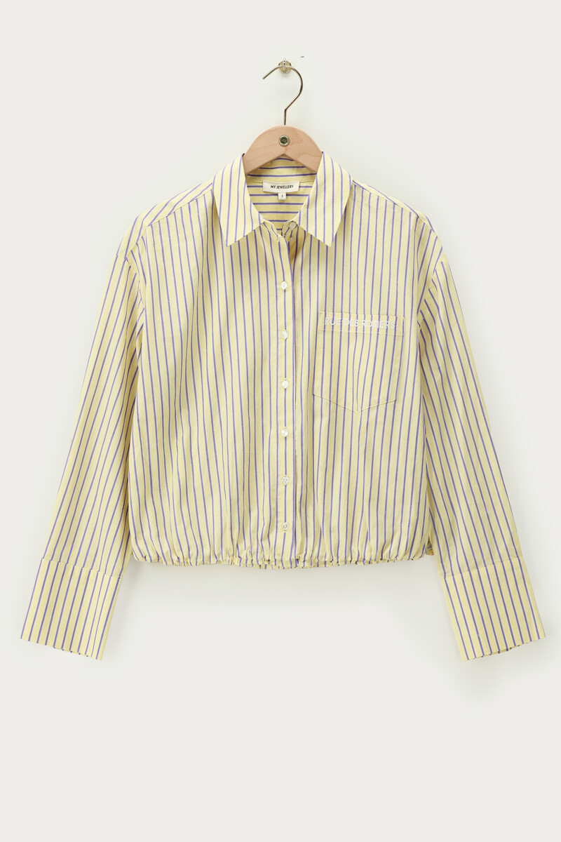 Yellow striped cropped blouse | My Jewellery