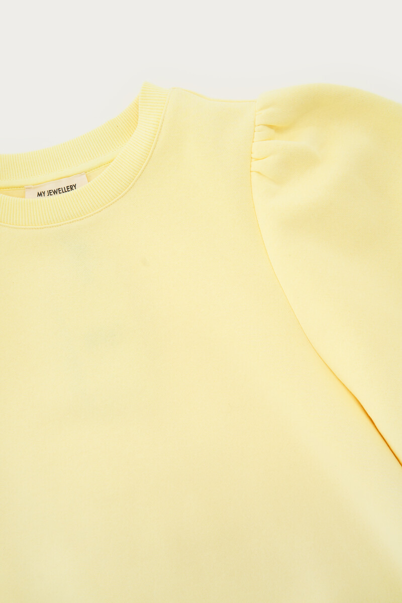 Yellow sweat top with short puff sleeves | My Jewellery