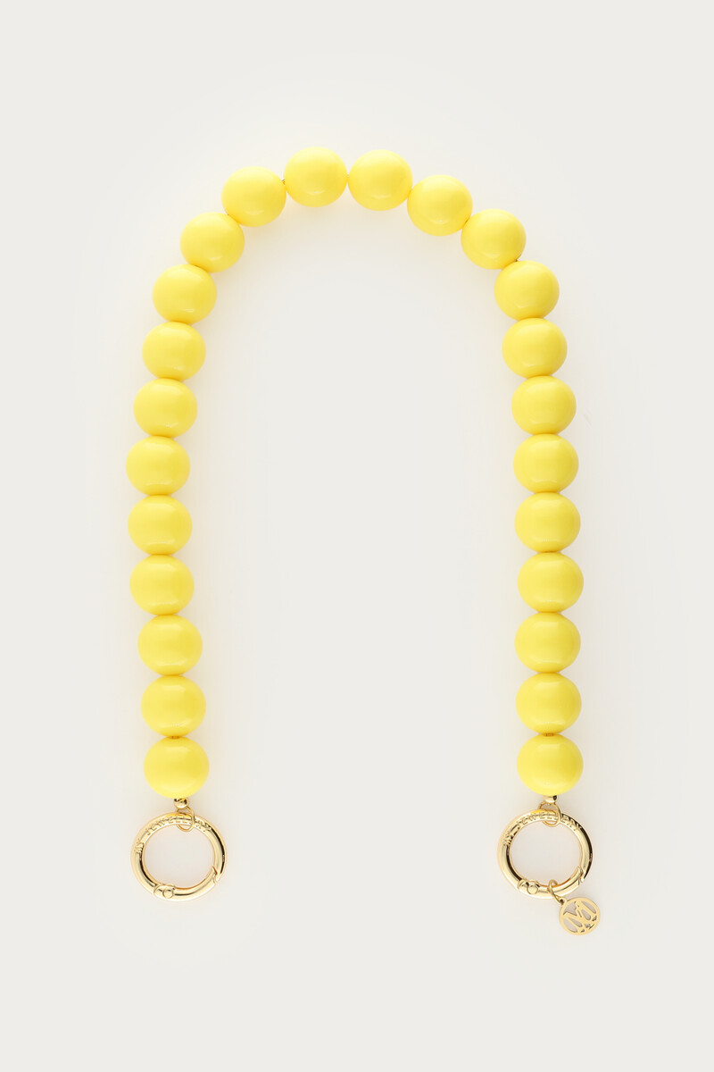Yellow phone cord with resin beads | My Jewellery