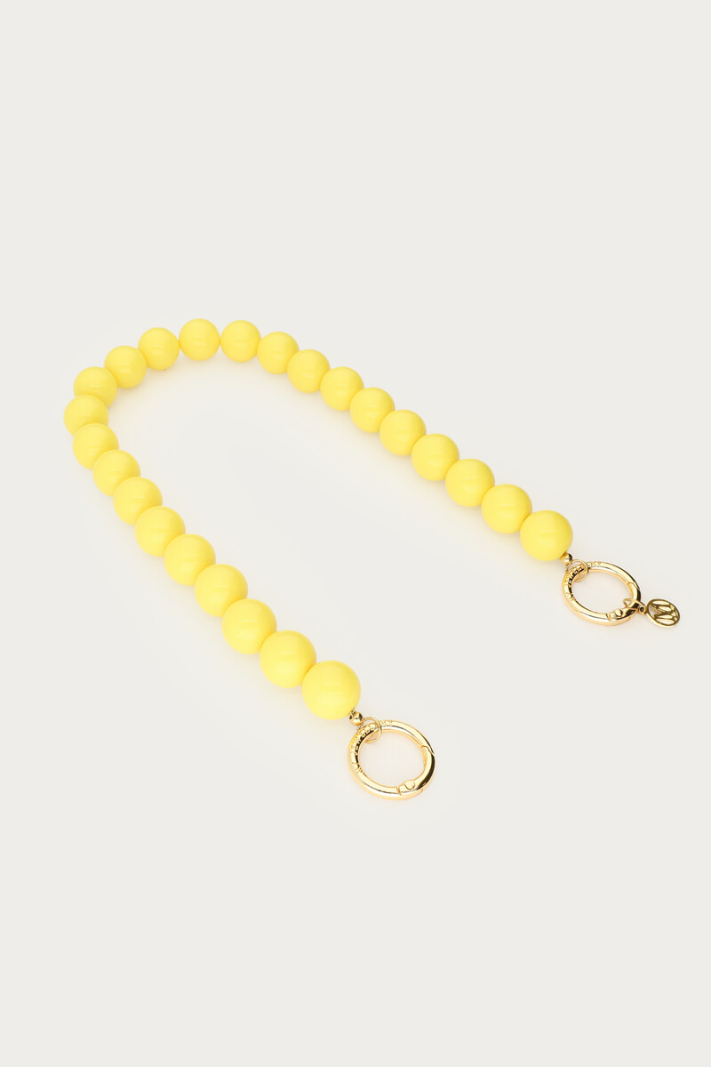 Yellow phone cord with resin beads | My Jewellery