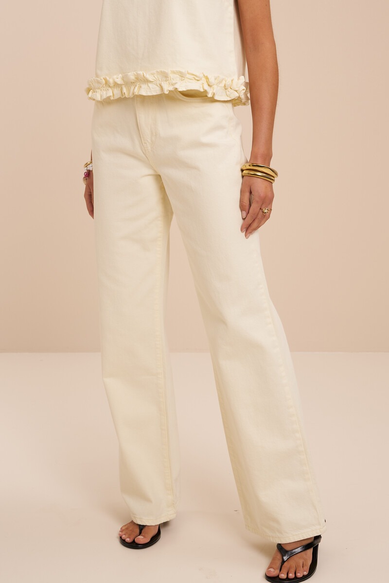 Yellow wide leg jeans | My Jewellery