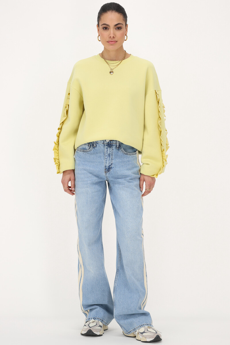 Yellow woven sweater with ruffle | My Jewellery