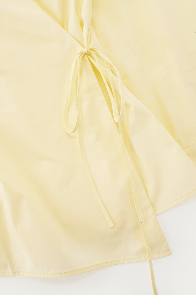 Yellow overlap blouse with cuff | My Jewellery