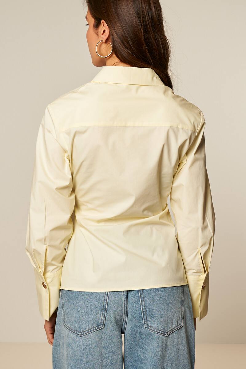 Yellow overlap blouse with cuff | My Jewellery