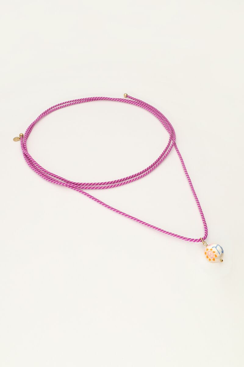 Zodiac purple cord necklace with pearl | My Jewellery