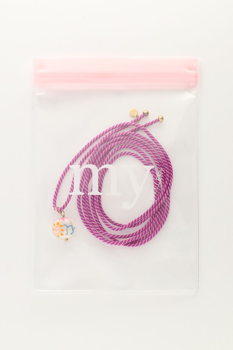 Zodiac purple cord necklace with pearl | My Jewellery
