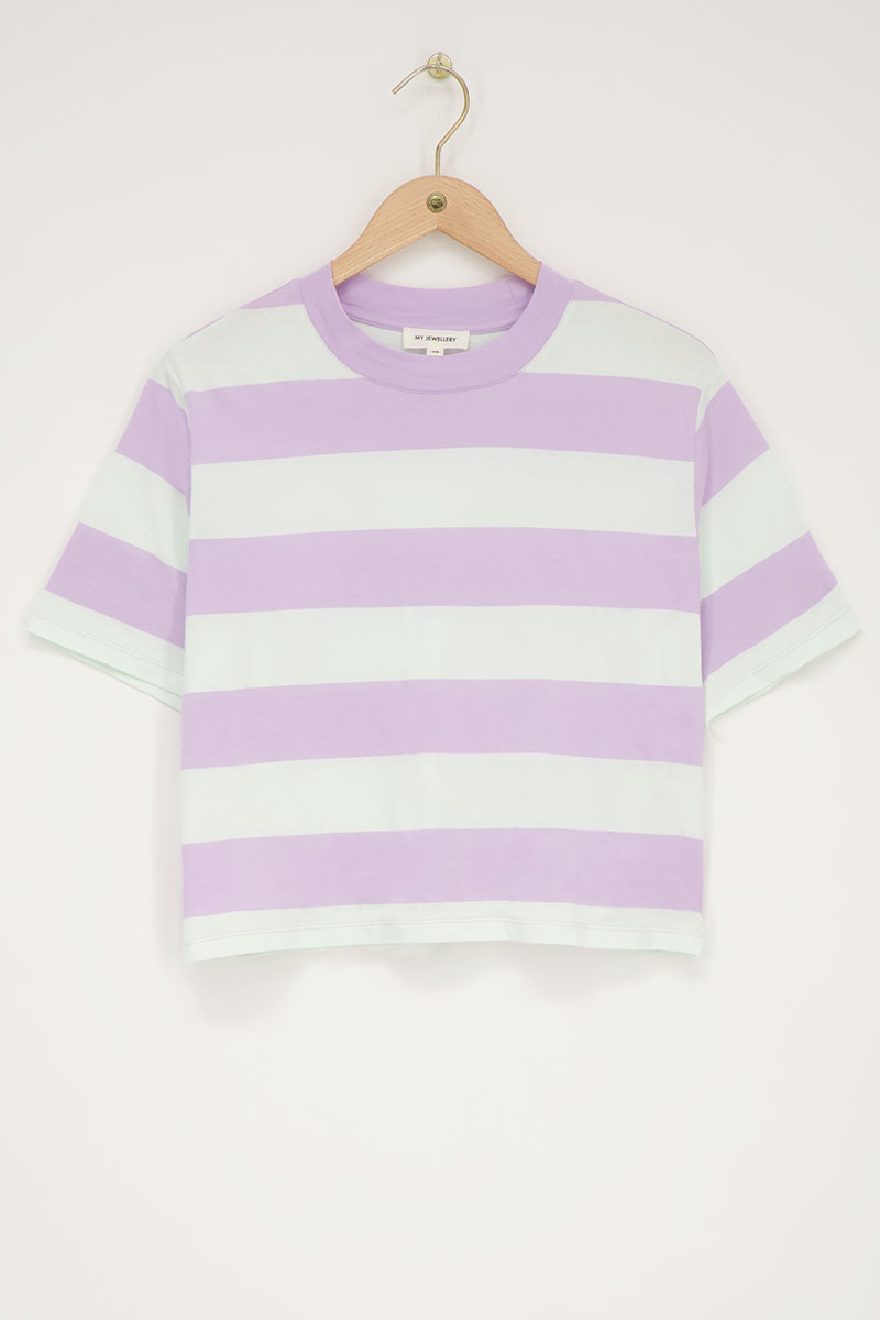 Lila-white striped T-shirt | My Jewellery