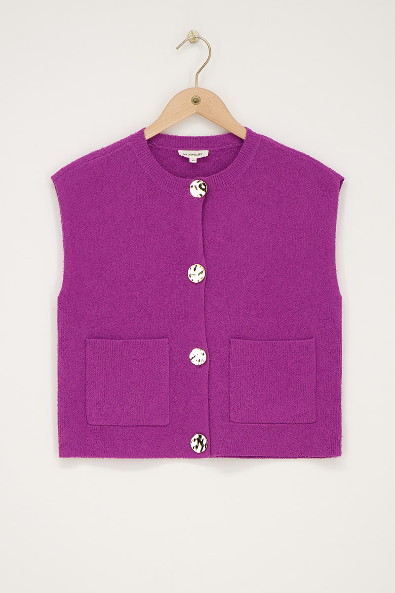 Purple bouclé vest | My Jewellery