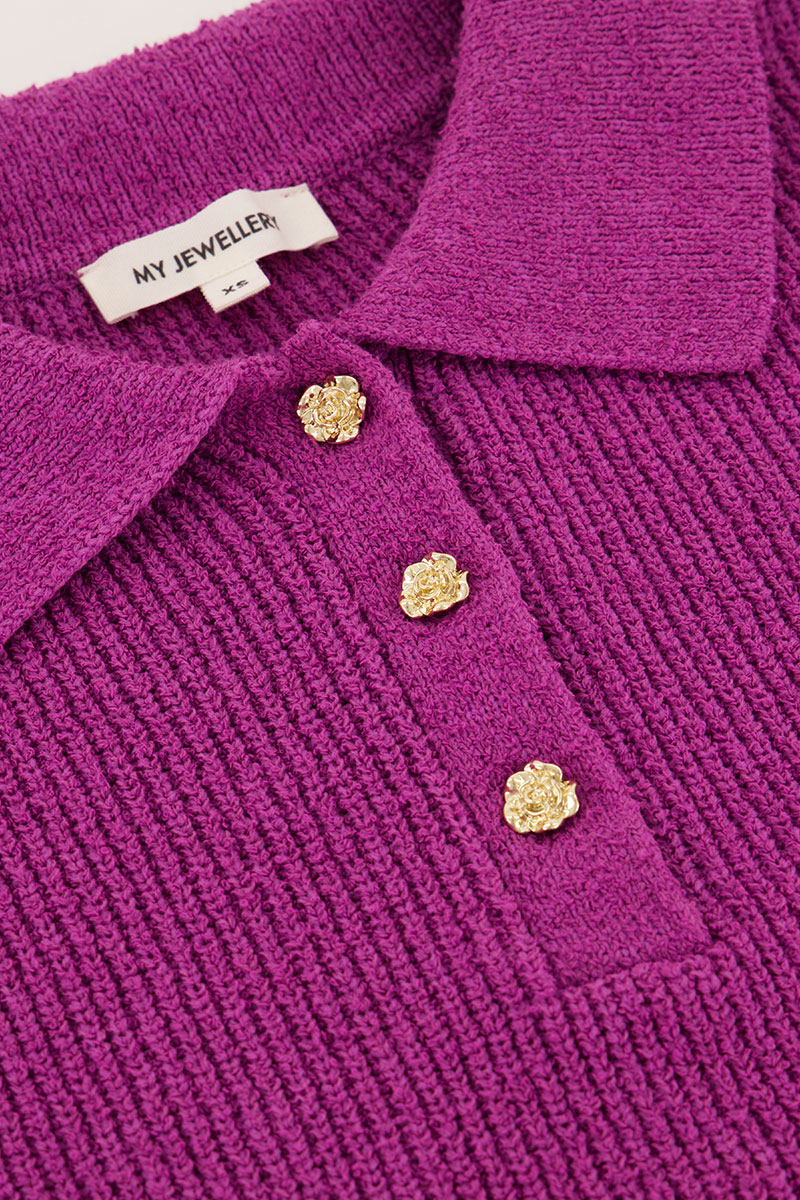 Purple bouclé polo shirt | My Jewellery