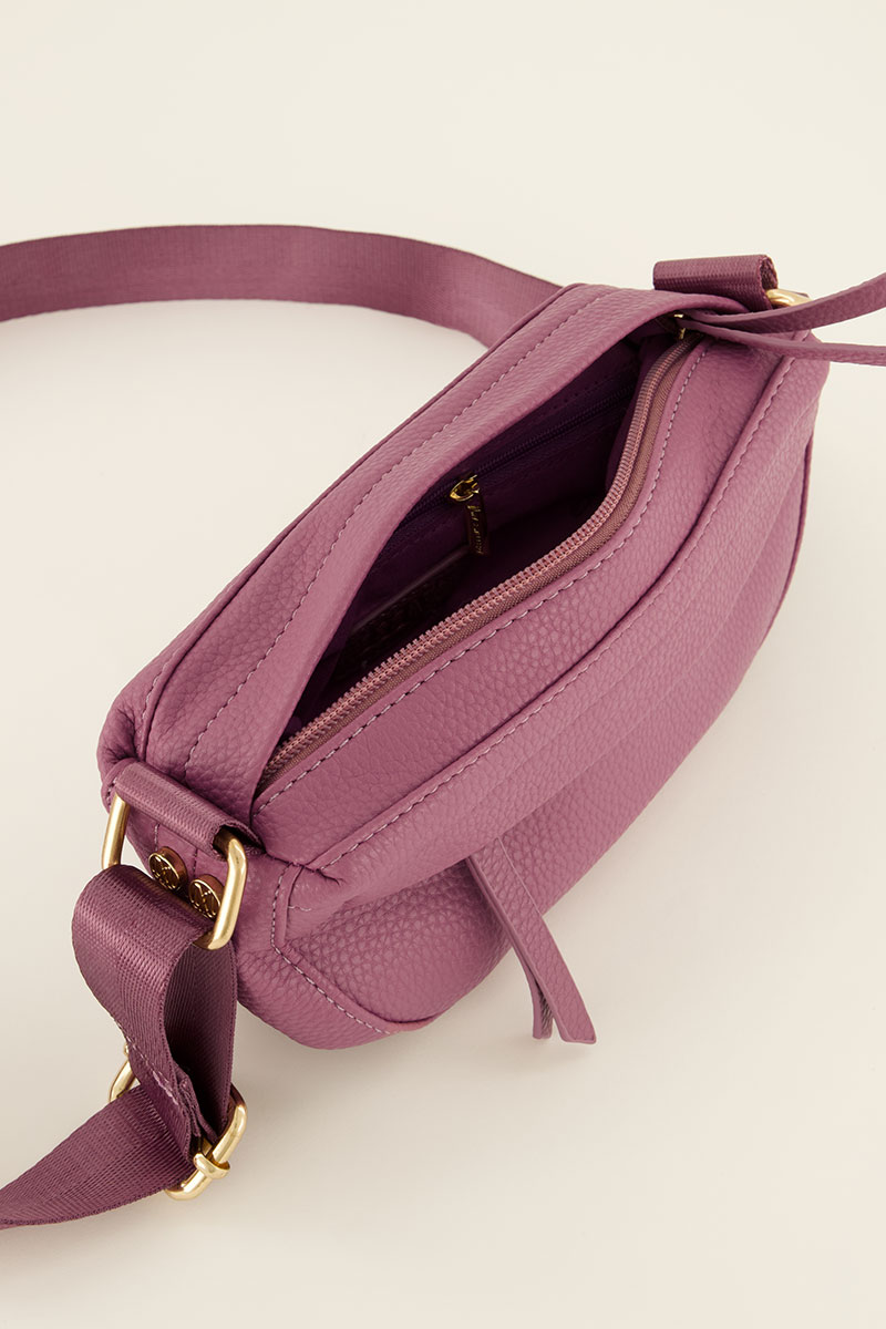 Purple cross body bag with extra compartment | My Jewellery