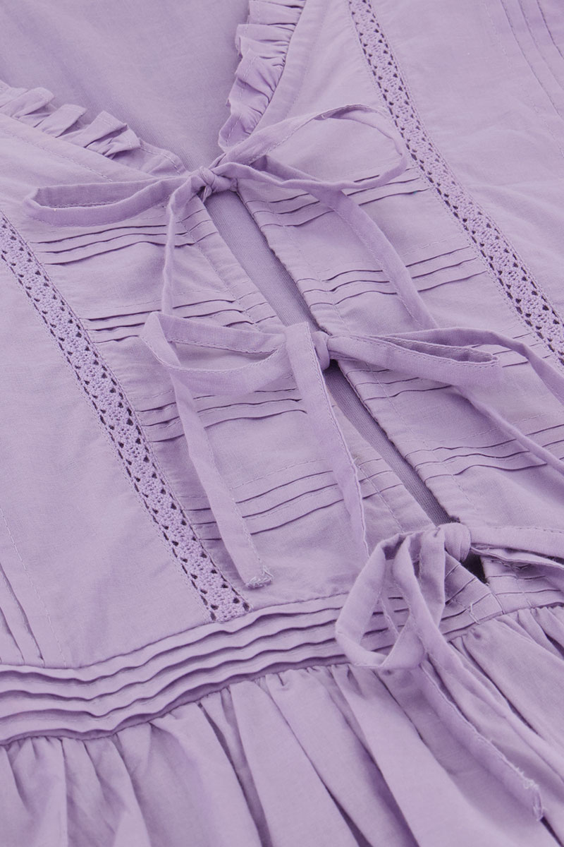 Purple dress with pintuck & bows | My Jewellery