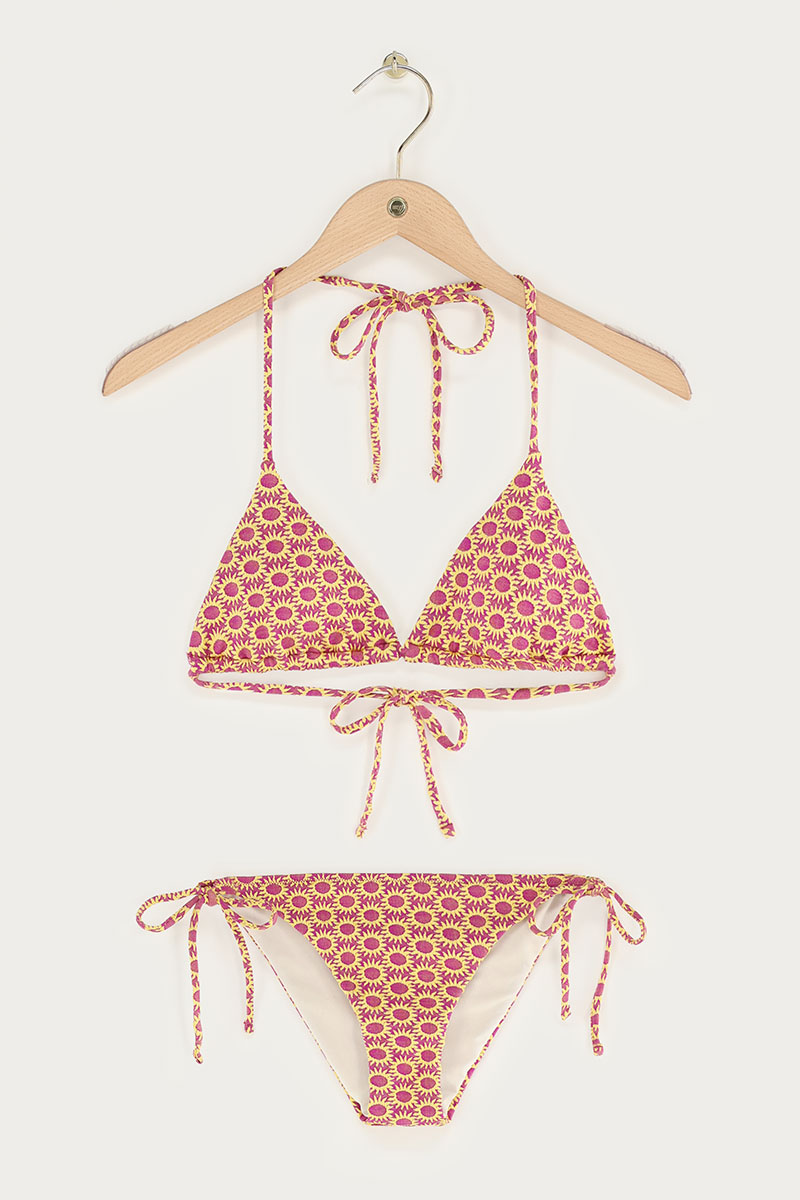 Ensemble bikini triangle jacquard avec motifs soleil | - My jewellery - Modalova