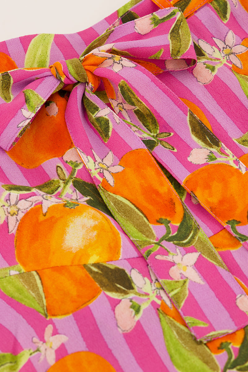 Purple skort with oranges print | My Jewellery