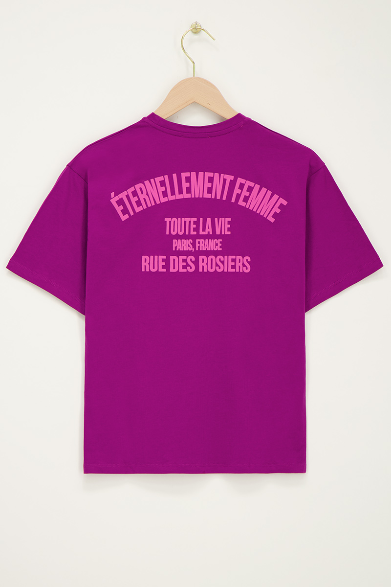 My jewellery Paars T-shirt"Eternellement Femme"