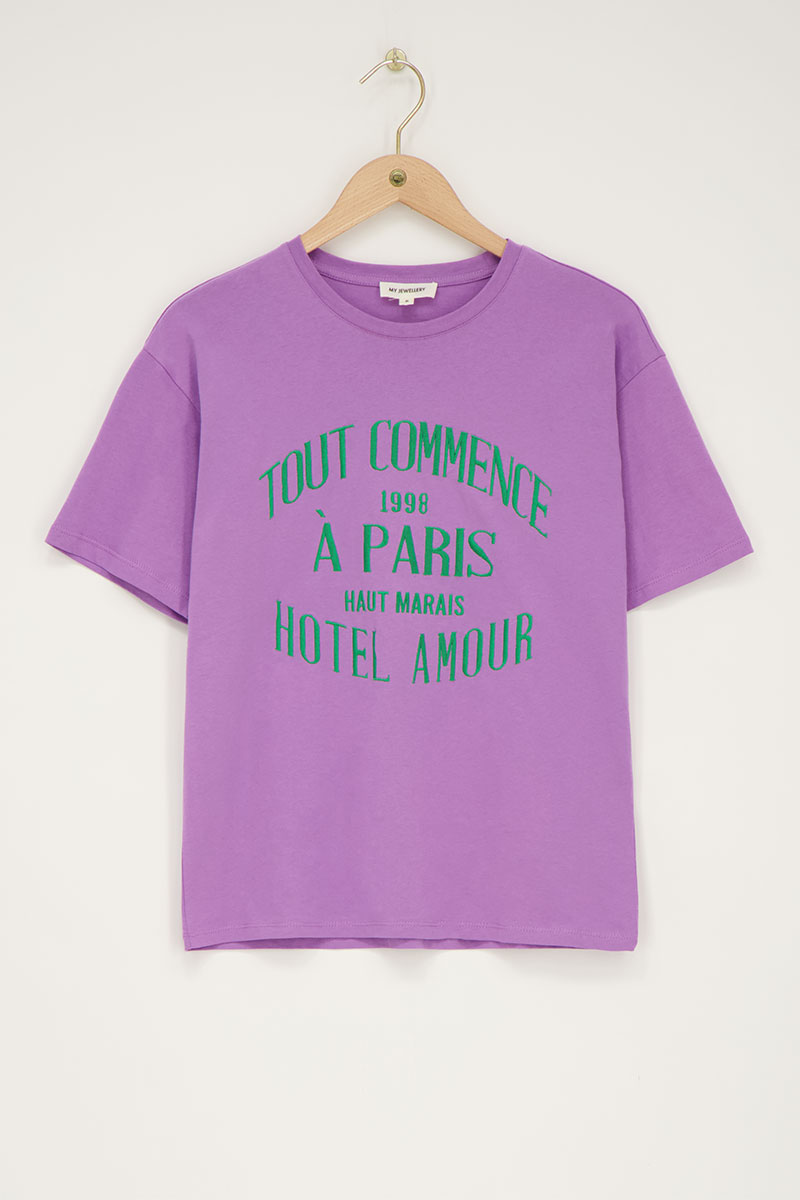 Lilac T-shirt "Hotel Amour" | My Jewellery