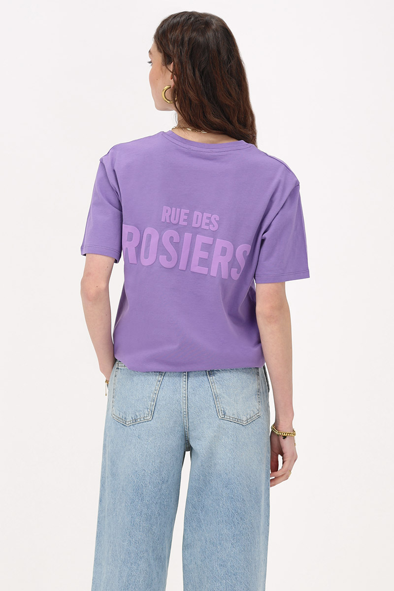 Purple T-shirt "Rue des Rosiers"