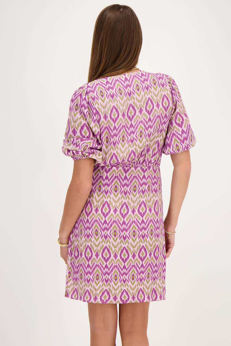 Purple aztec print wrap dress | My Jewellery